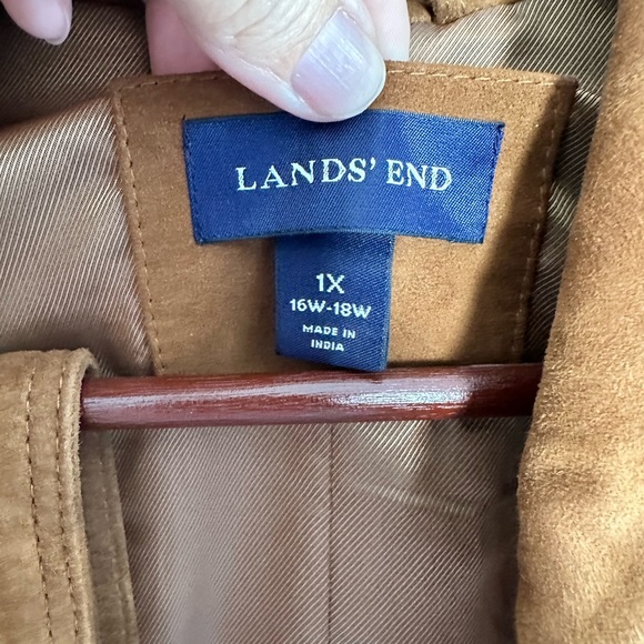Lands End Suede Belted Swing Coat - Picture 2 of 2